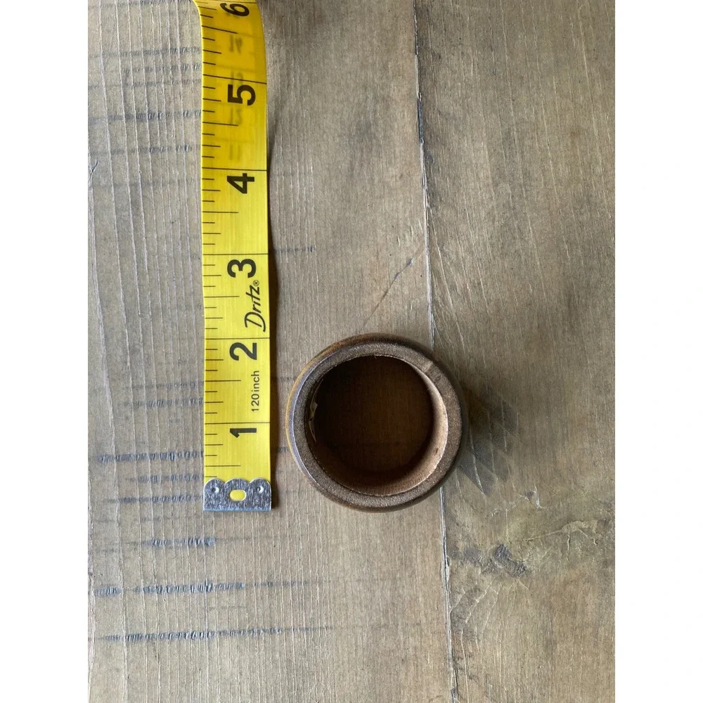 Vintage Knobler Taiwan Wood Napkin Rings Set of 7 Brown Double Groove MCM Rustic